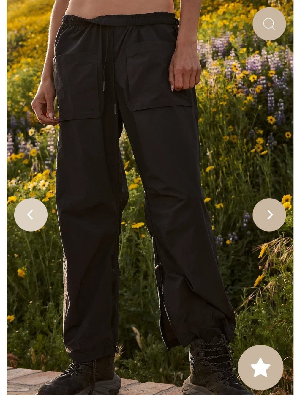 Free People Movement Fly By Night Utility Cargo Pants Size Small Black Outdoors